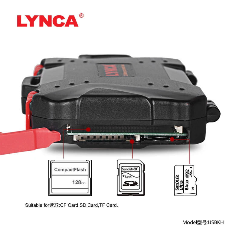 LYNCA 2 в 1 устройство для чтения карт памяти USB 3 0 5 Гбит/с 9 шт. MSD + 7 SD чехол CF TF коробка