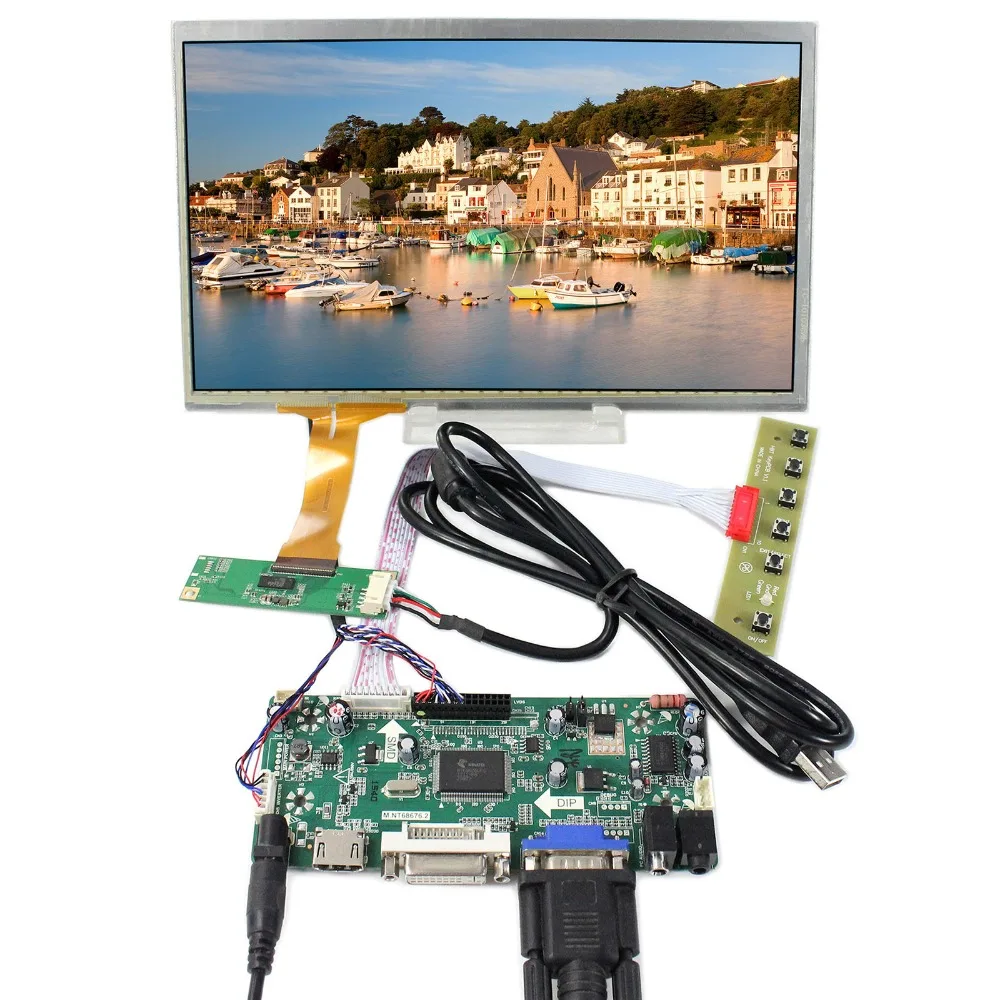 

HD MI+DVI+VGA LCD Controller Board 10.1inch 1366x768 LCD Screen With Capacitive Touch Screen