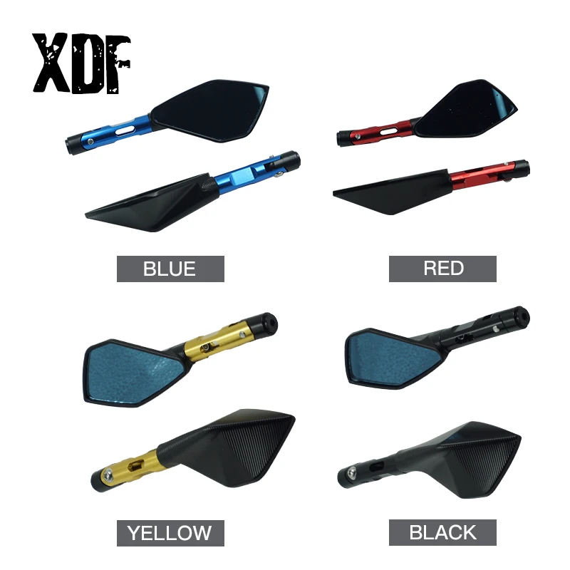 

Motorcycle Rearview Mirrors E-Bike Mirror Scooter Electrombile Back Side Blue Mirror Universal with 6mm 8mm 10mm Screws