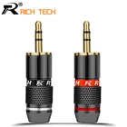 4 шт.2 пары, позолоченные 3-Полюсные Наушники с разъемом 3,5 мм