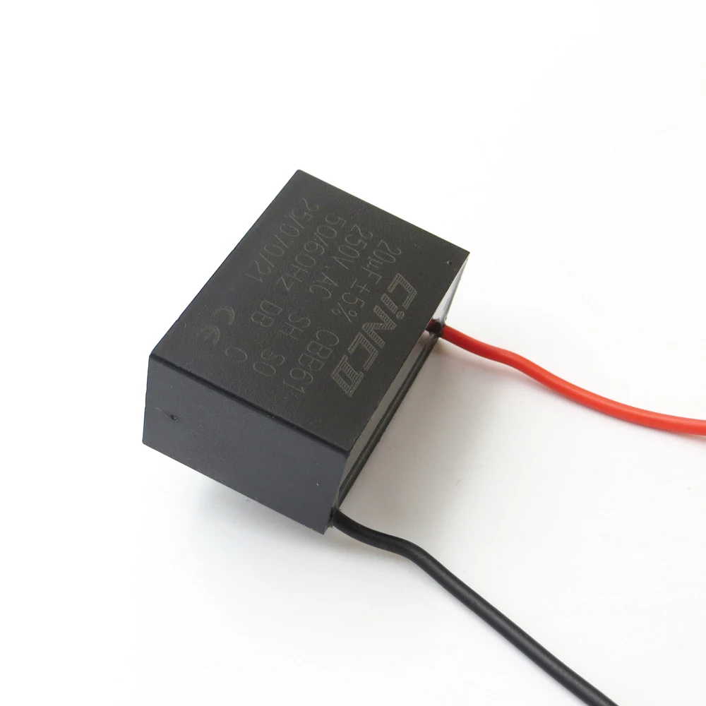 CBB61 ходовой конденсатор 20 мкФ 250 V 2 кабеля 50/60Hz электрические конденсаторы
