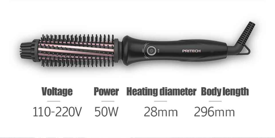 PRITECH Professional электрические бигуди для волос Керамика вращающаяся плойка гребень гофрированного выпрямления инструмент укладки волос