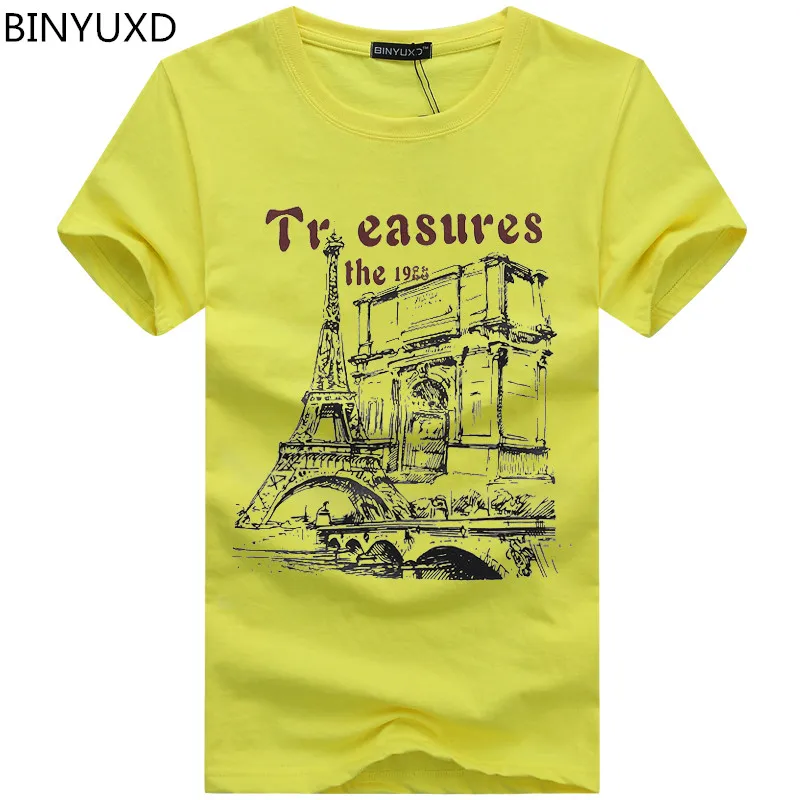 BINYUXD Brand New Pure cotton Short Sleeves Hip hop Fashion Mens O-Neck T-Shirt Summer Personality men t-shirts | Мужская одежда