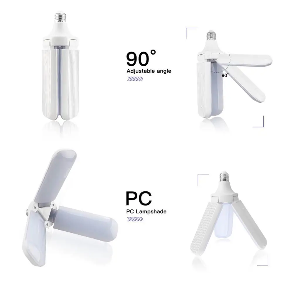 30W/45W/60W Foldable LED Trefoil Light Bulb E27/B22 Super Bright Fan Lamp Energy Saving For Household and Hallway AC95-265V | Лампы и