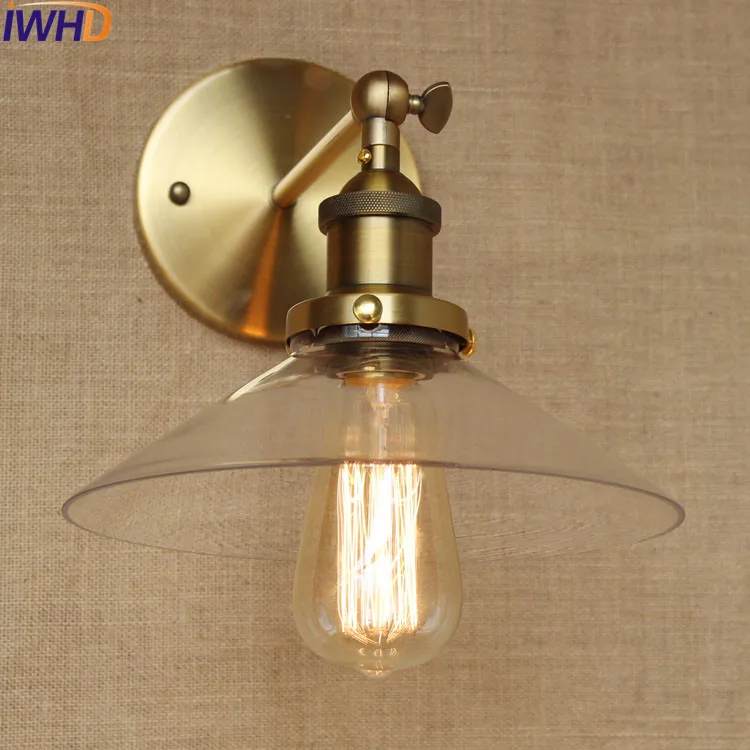 Iwhd Стекло мяч ретро Винтаж настенные светильники бра wandlamp LED edison промышленных настенный светильник Лофт Apliques сравнению Lampen