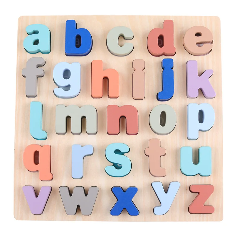 Lower case letters Дети ABC алфавит буквы головоломки деревянные раннего образования математические игрушки для детей дошкольного возраста головоломки Монтессори игры - Цвет: Lower case letters