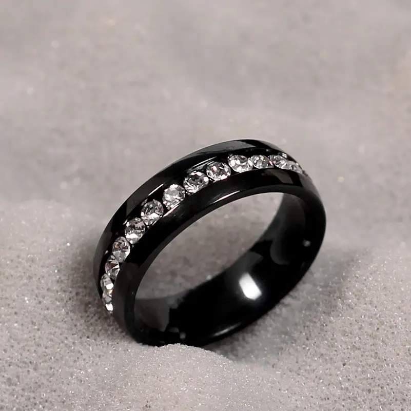 MANGOPIE чешское черное Титан Сталь кольца для женщин и мужчин|steel finger ring|ring stainless