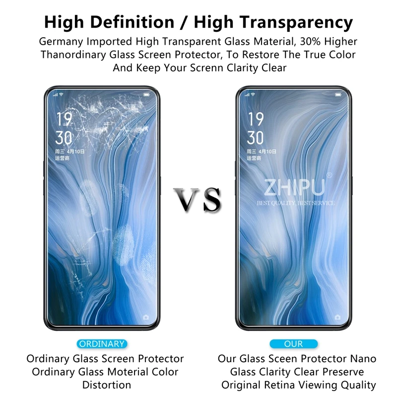 Закаленное стекло для OPPO Reno 10X 2 шт. защита экрана 2.5D 9H закаленное Защитная пленка