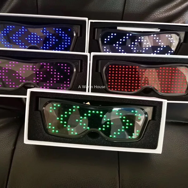저렴한 LED 안경 파티 네온 유리 USB 충전 슈미온 블루투스 안경, 빛나는 나이트 클럽 빛나는 크리스마스 깜박이는 빛 선글라스