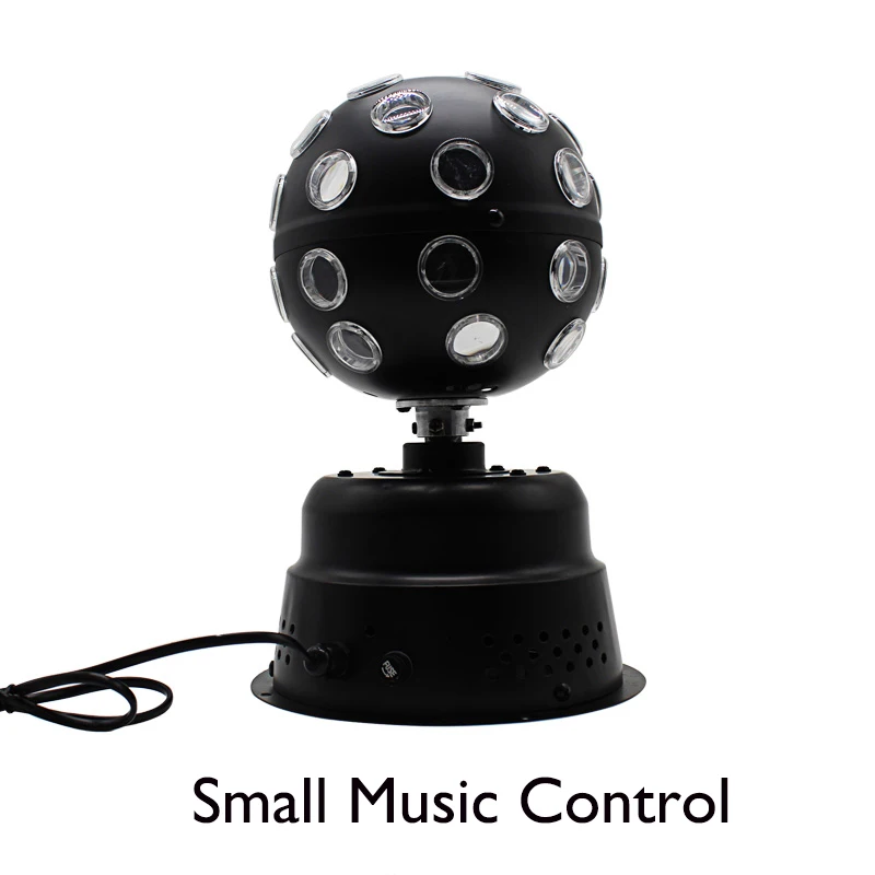 small music control LED Stage Light Disco Ball Laser Multi-Colored Revolving Endless Rotating Light Music Control Party Light Black Metal Christmas - Color: small music control