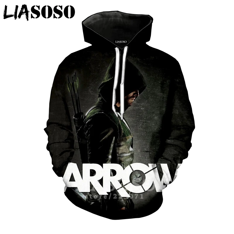 LIASOSO осенняя Новинка модная мужская и женская толстовка 3D принт ТВ драма Arrow топ с
