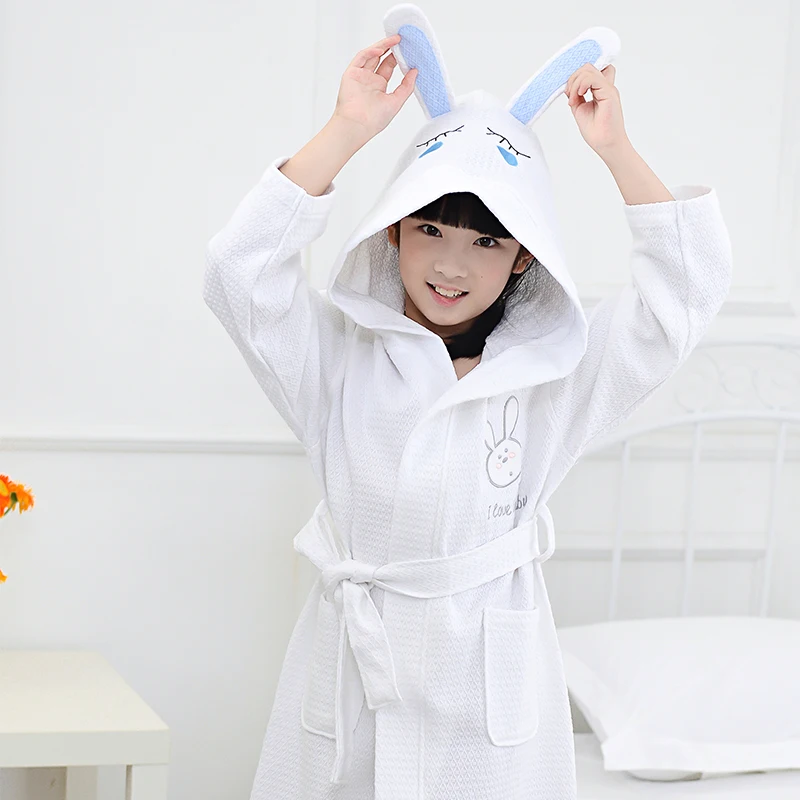 Детская вафельная модель тонкий хлопковый Халат для детей на весну и лето 100%