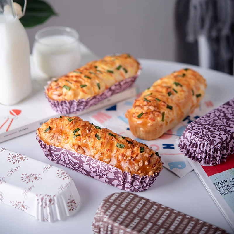 Bakerdream 50 шт. 5 дюймов формы для выпечки эклеры лайнер для приготовления обеденного мяса буханки мини буханка, прямоугольная Маффин олова