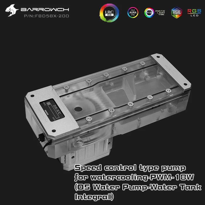 Насос Barrowch FBD5BX PWM 18 Вт с цифровым дисплеем и сочетанием резервуаров серия Box Fish D5