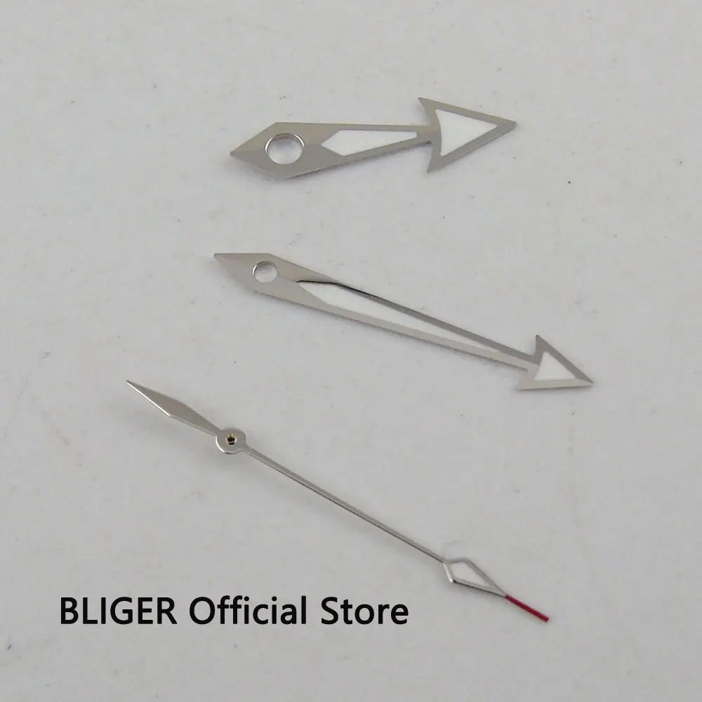 BLIGER набор с серебристым краем, светящиеся часы, подходят для MIYOTA 8205 8215 821A, автоматические мужские часы H29