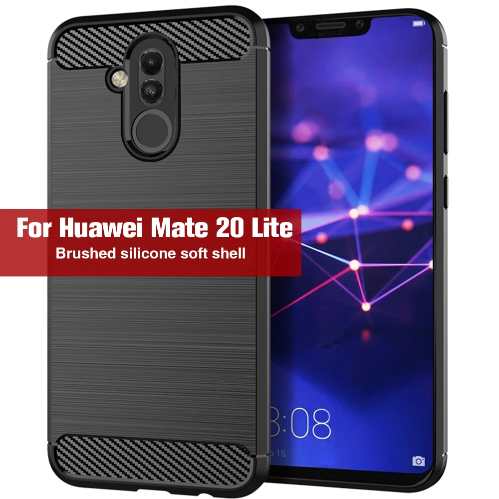 Чехол для Huawei Mate 20 Lite силиконовый мягкий чехол из углеродного волокна P30 Pro 20X