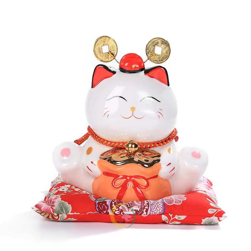 6 дюймов Maneki Neko керамический счастливый кот домашний декор фарфоровые украшения
