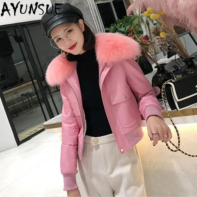 AYUNSUE Женская куртка из натуральной кожи 2021 зимняя короткая на 90% утином пуху