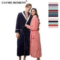 cavme 2021 winter long flannel bathrobe letter custom bride kimono robe for lovers night dressing gown plus size sleepwear