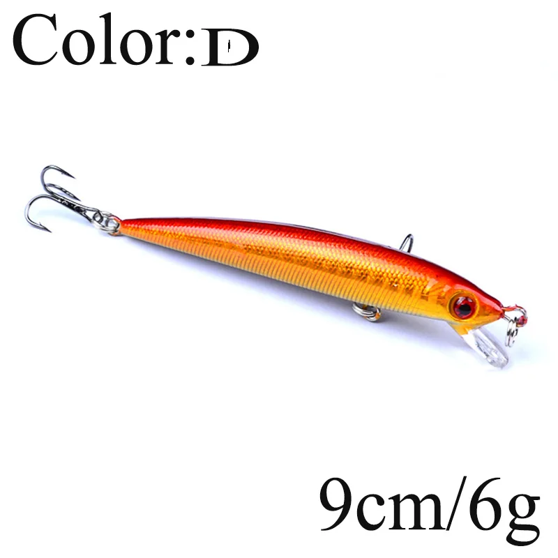 1 шт. 9 см 6 г Minnow Воблер для рыболовной наживки ABS искусственные жесткие приманки
