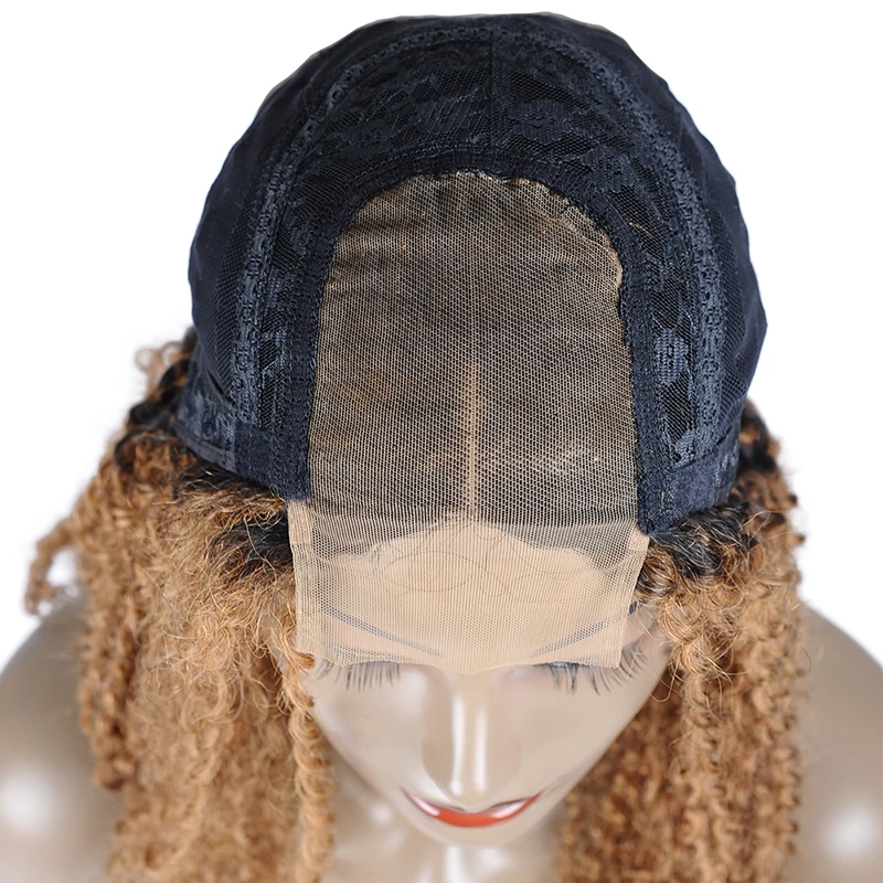 Pinshair Ombre блондинка афро странный вьющиеся волосы человека парики для Для женщин T1B/30 бразильский Синтетические волосы на кружеве парик non-реми застежка парик