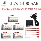 Аккумулятор LiPo Limskey 3,7 в 1400 мАч для SYMA X5SW X5SC X5HW X5HC X5UW, аккумулятор Lipo 3,7 в 1400 мАч с зарядным устройством для радиоуправляемого дрона