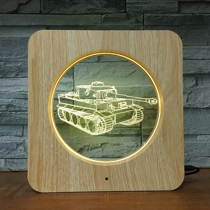 Цистерны 3D LED Пластик Ночной светильник DIY Фото Рамки светодиодные настольные