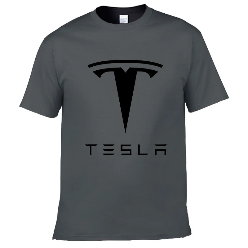 2018 Новые мужские футболки Tesla с коротким рукавом и круглым вырезом хлопковые