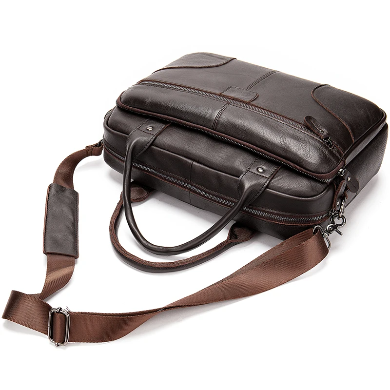 

WESTAL bag men's genuine leather documents bag for men's shoulder bag male laptop briefcase crossbody handbag designer tote 8626
