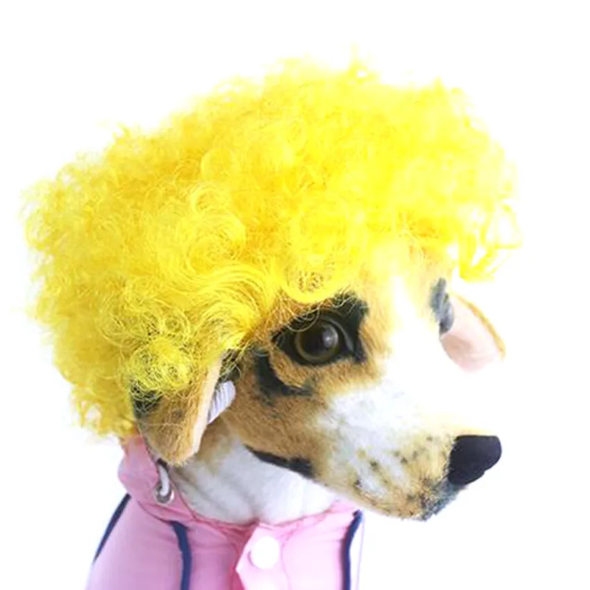 Желтый черный костюм для домашних животных парик собака кошка Рождество