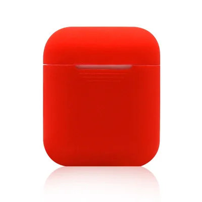 Красный Мягкий силиконовый чехол для Airpods On Air Pods, противоударный защитный чехол для наушников, водонепроницаемые аксессуары для гарнитуры, 20 цветов - Цвет: Красный