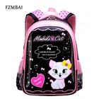 Детский Школьный рюкзак FZMBAI с мультипликационным рисунком, Детский рюкзак с принтом кота для девочек