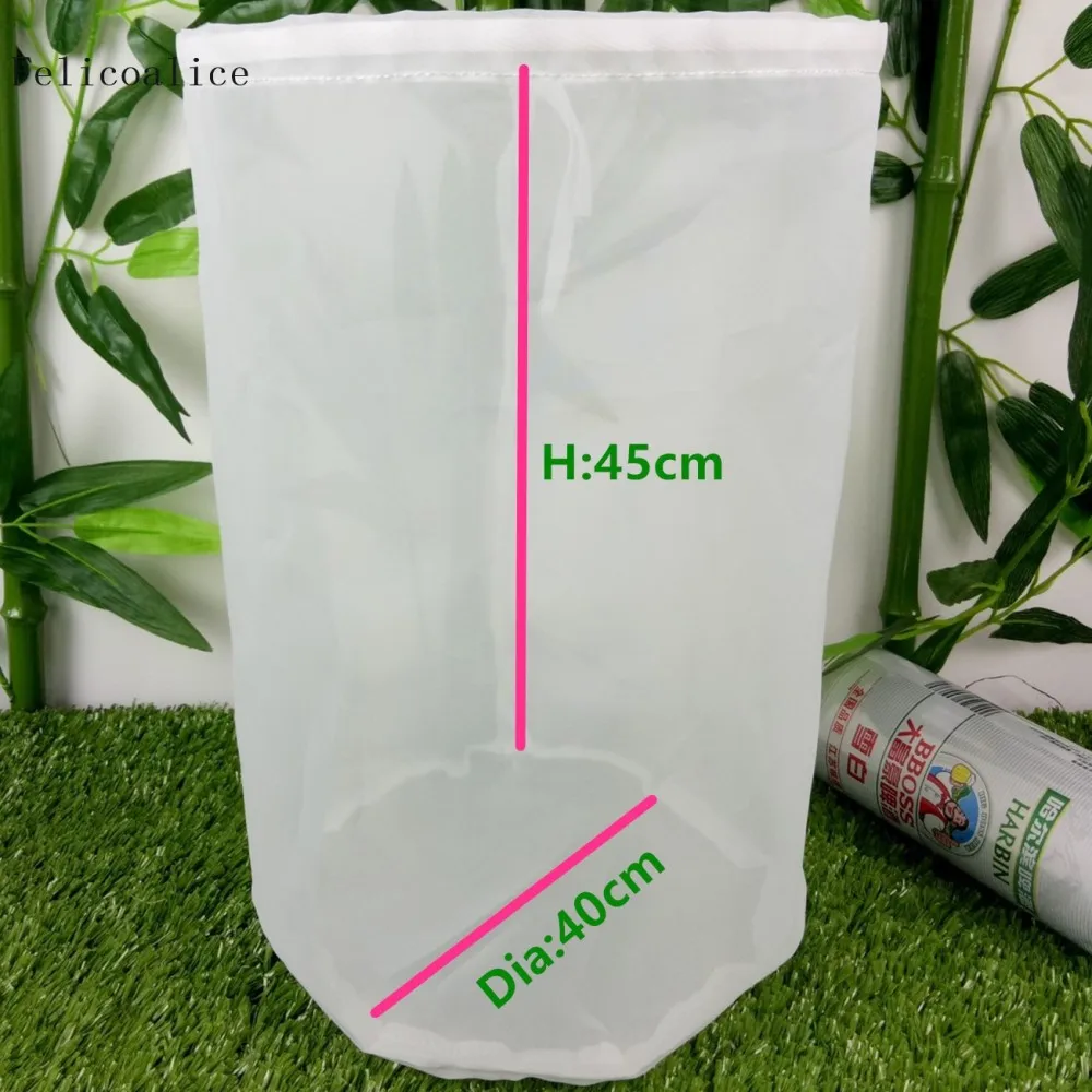 D 40cm H 45cm Felicoalice, 1 шт., для домашнего пивоварения, пивные аксессуары, пищевая фильтрующая сумка для пива, вина - Цвет: D 40cm H 45cm