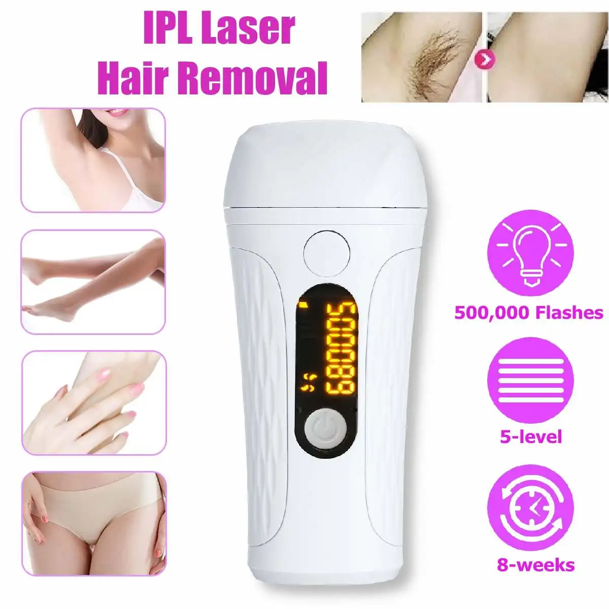 500000 Flash IPL лазерная эпиляция с ЖК-дисплеем Эпилятор 110 V-240 V постоянный Триммер бикини безболезненный электрический эпилятор для домашнего использования