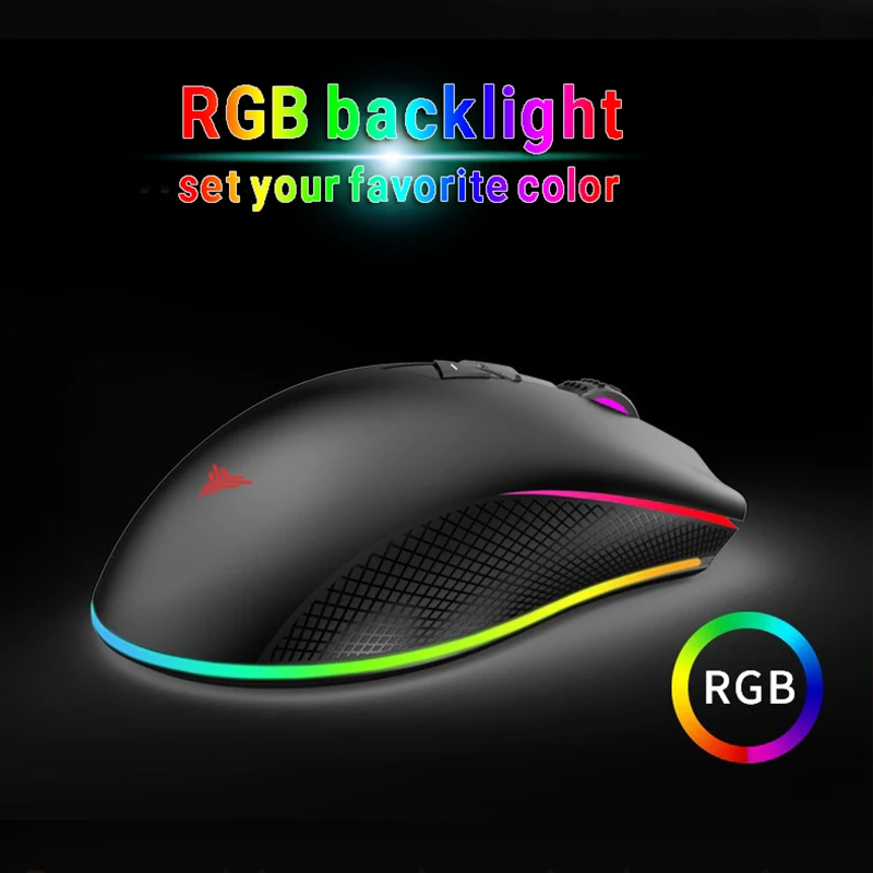 Игровая мышь с RGB подсветкой светодиодный оптическая проводная 4000 dpi настраиваемая программирование Mause для