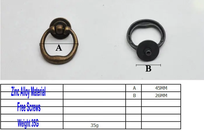 4 шт./лот Ретро античный Европейский тип шкафчик шкаф мебель кольцо вытяжной ящик