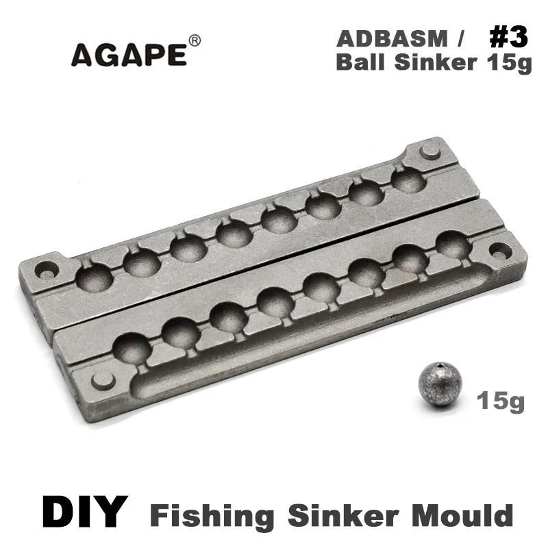 Agape DIY рыболовный шар грузило прессформы ADBASM/#3 мяч 15 г 8 полостей|Рыболовные снасти| |