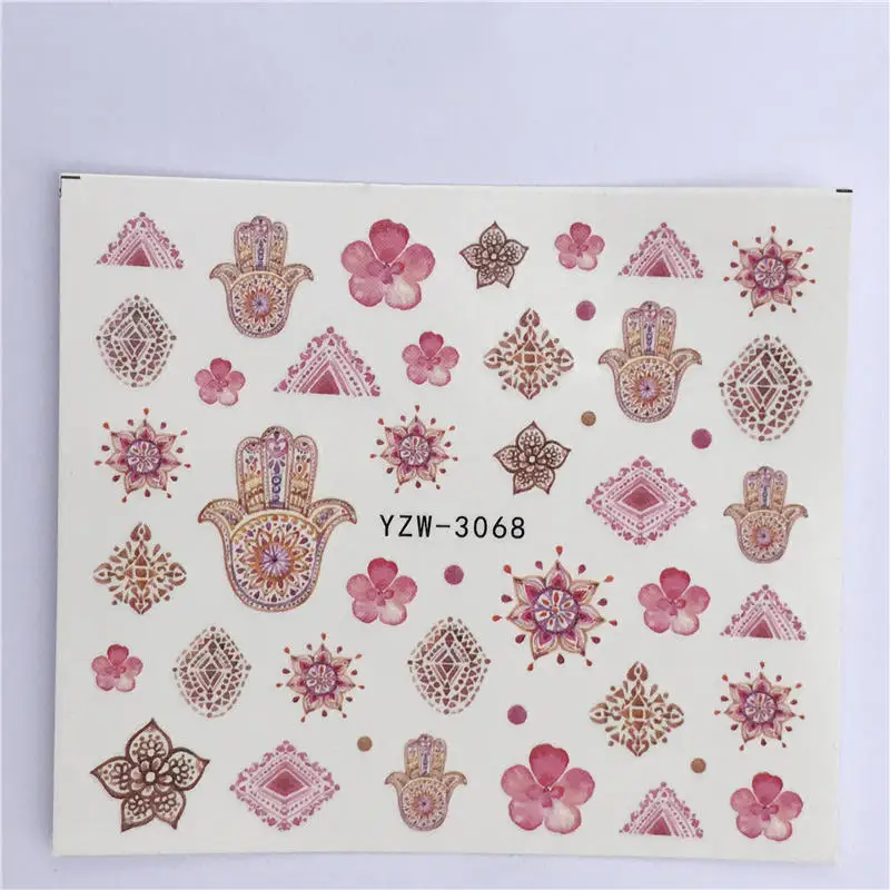 YZW-3068 WUF 1 Sheet Nail Sticker Summer Water Transfer Decals Fruit/Ice Cream/Cartoon /Flower Design Temporary Tattoos Slider Tips - Цвет: YZW-3068