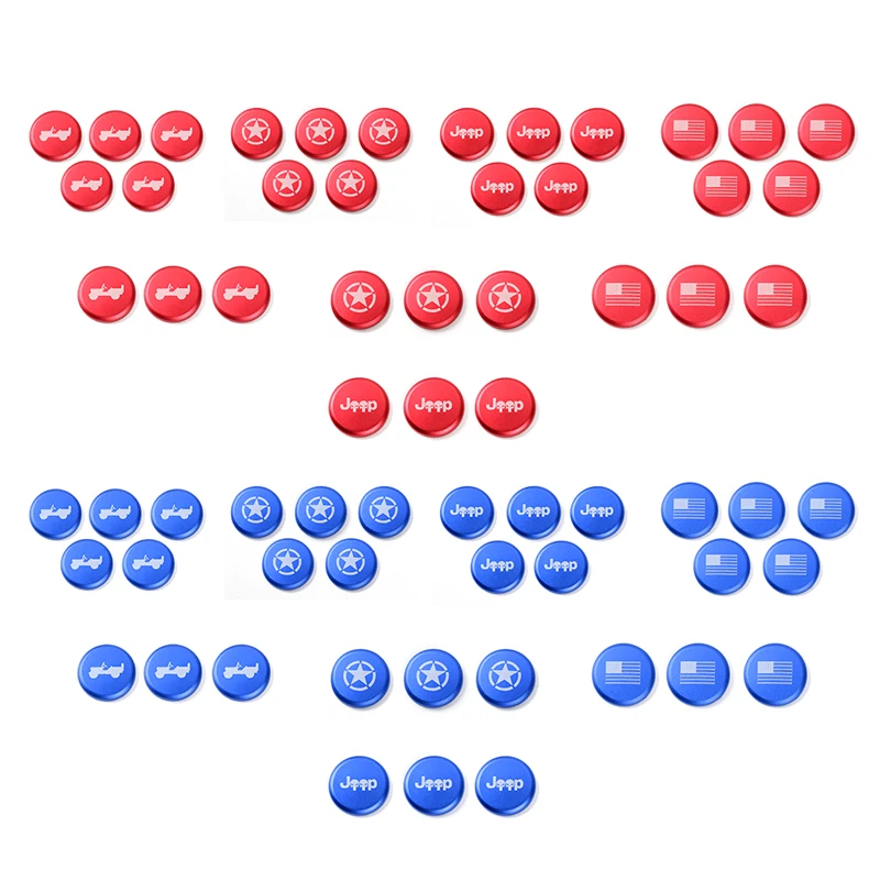 

SHINEKA Exterior Aluminium Alloy Door Handle Button Decoration Trim Sticker For Jeep Wrangler 2007-2016 Car Styling