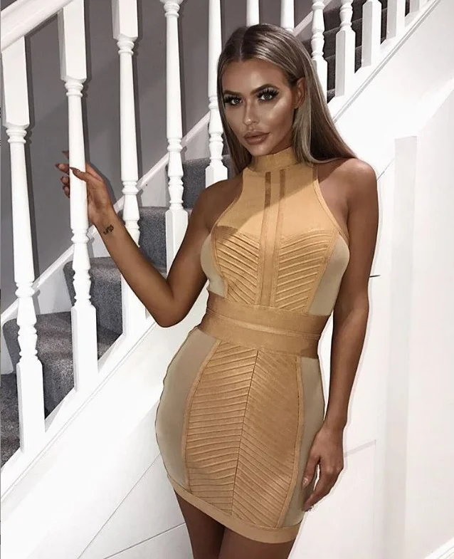 Высокое качество Желтый без рукавов Сторона выдалбливают вискоза Бандажное