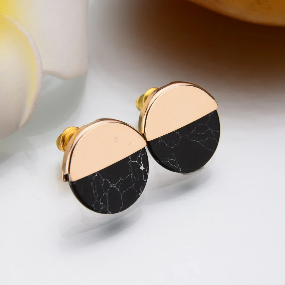 Vintage Round Stud Earrings Edition Simple Geometric Retro Circular Turquoise Earring | Украшения и аксессуары