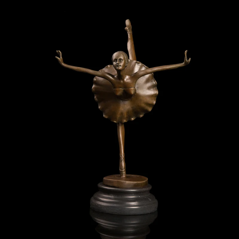 

Arts Crafts Copper Free shipping100% handmade wholesale bronze ballet figurines girl dancer statue gifts czs-319