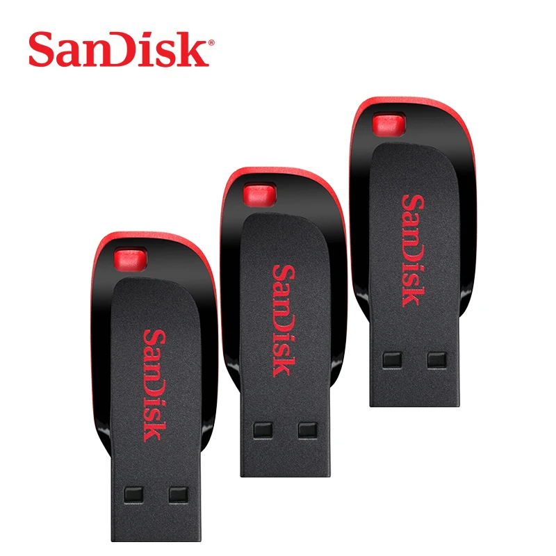 Флеш-накопитель USB SanDisk, 128 ГБ, 64 ГБ, 32 ГБ, 16 ГБ, 8 ГБ, мини-флешка, флэш-диск с адаптером USB Type C для телефона, ПК