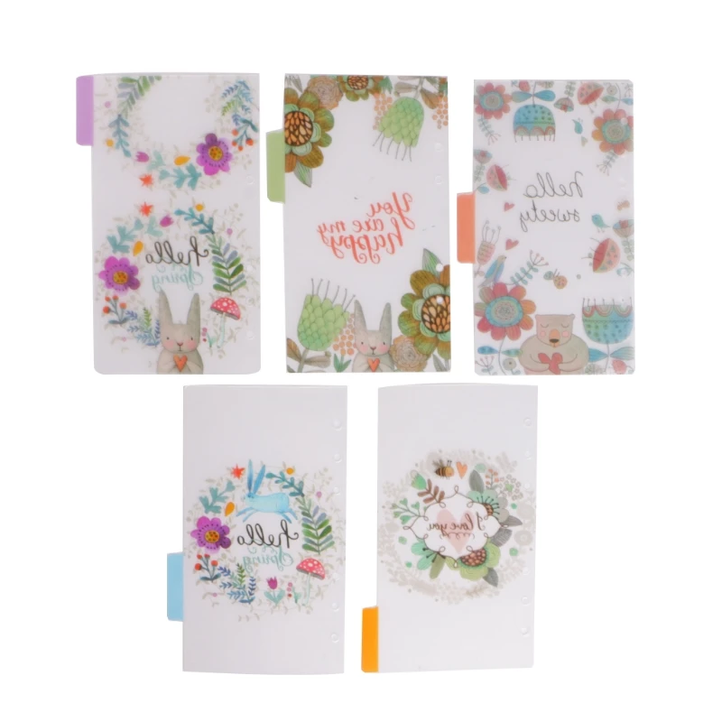 5 шт. цветочный страница категории планировщик указатель Тетрадь Прозрачный 6