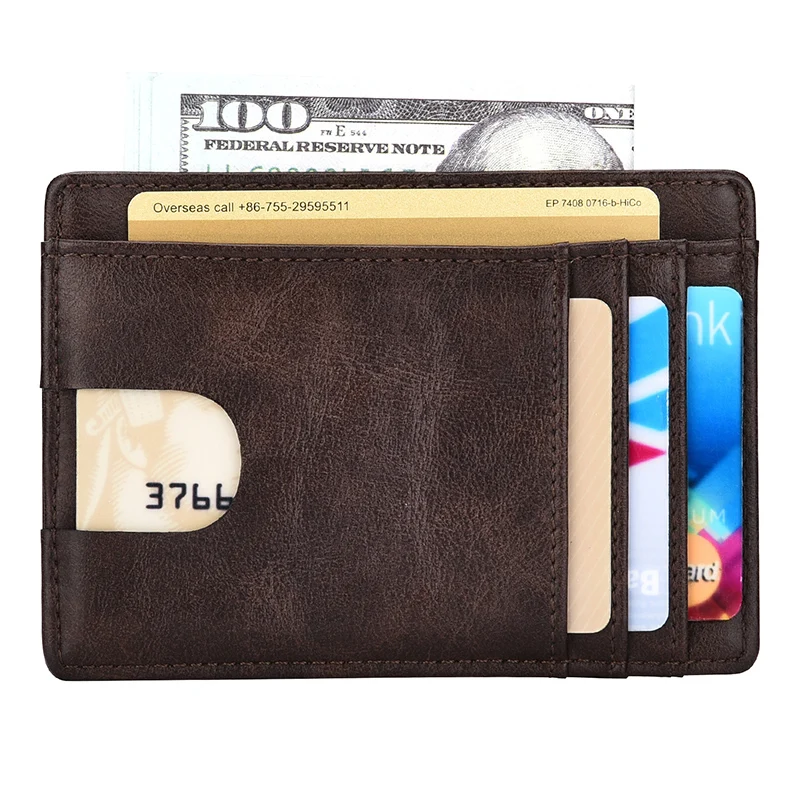 KEEBREAK Анти RFID мужской кошелек кожаный держатель для карт мужские тонкие кошельки черный маленький короткий кошелек бумажник, кошелек vallet