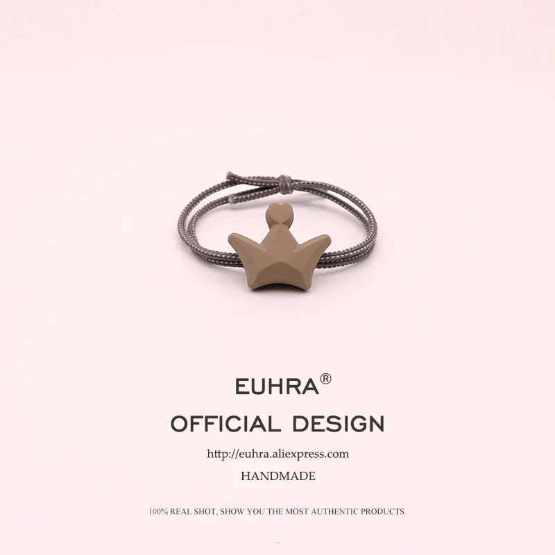 EUHRA, 3 вида, бант, медведь, корона, эластичные резинки для волос для женщин, девочек, лента для волос, Детская резинка - Цвет: Crown