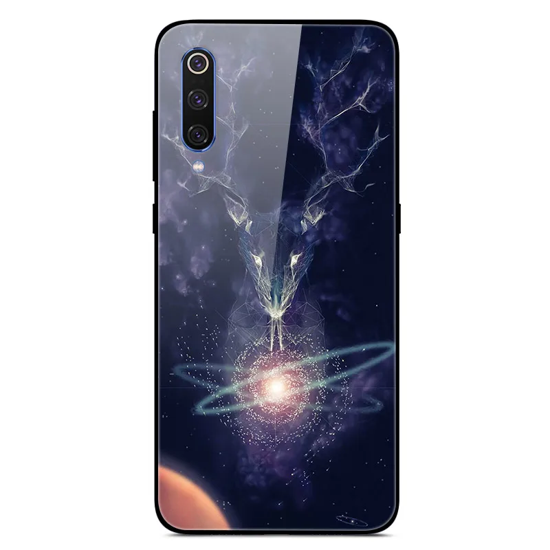 Чехол из закаленного стекла для Xiaomi Mi 9, чехол, стеклянная крышка для Xiaomi Mi 9 SE, чехол, силиконовый бампер, чехол для Xiaomi Mi CC9 Pro 9 Lite - Цвет: Красный