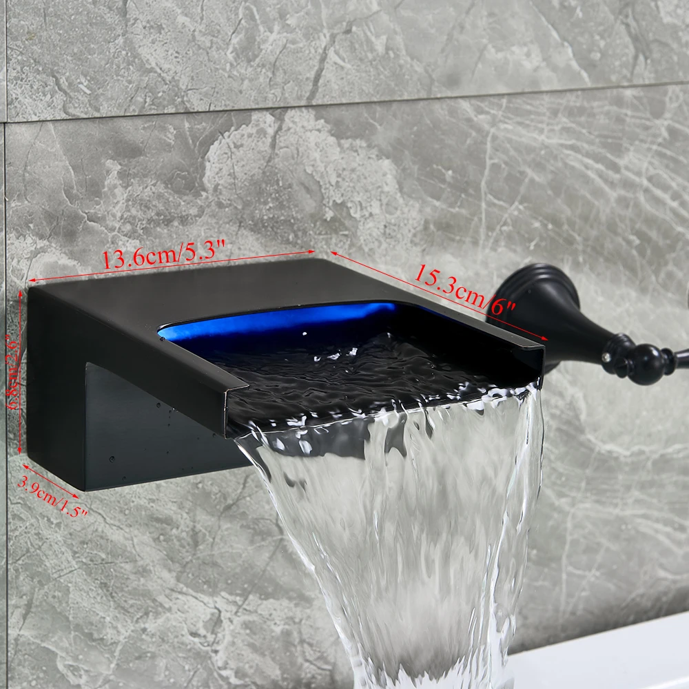 Uythner Black Bronze/Chrome Bathtub Faucet Mixer Basin Tap Wide Spout Waterfall Tub Bathroom Hot And Cold Water | Обустройство дома