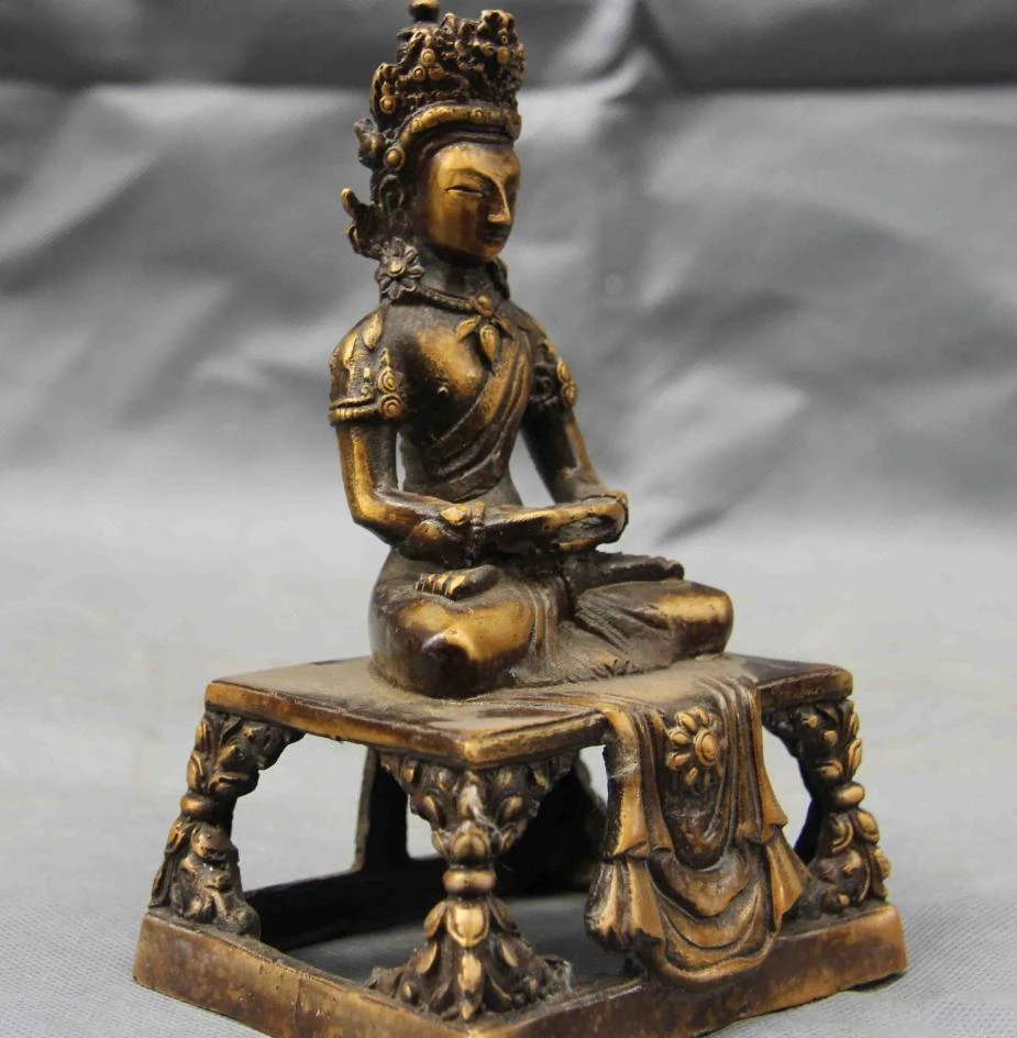 Тибетский буддистский храм медный Бронзовый Гуаньинь Кван-Инь боддхисаттва