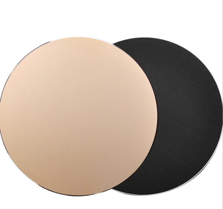22cm Crirle Round Aluminium Alloy PU 2 Side Use Gaming Hard Metal Material Personalized Durable Mouse Pad Mat Comfort Mice Pads |